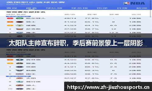 太阳队主帅宣布辞职,季后赛前景蒙上一层阴影
