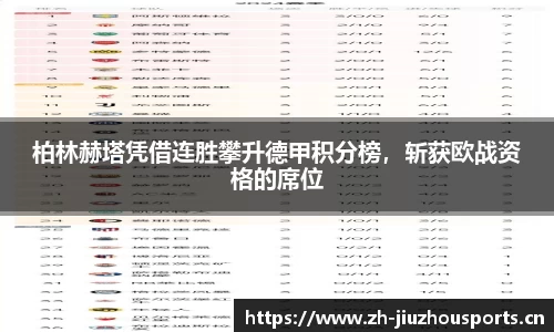 柏林赫塔凭借连胜攀升德甲积分榜,斩获欧战资格的席位